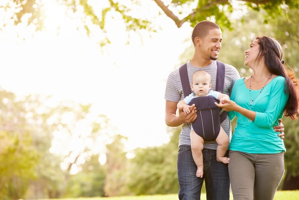 Parents with their happy baby